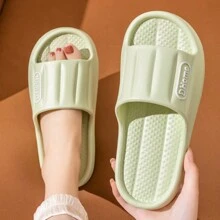 Women's Letter Design Slippers, Casual Open Toed Soft Soled Shoes, Comfortable Slippers