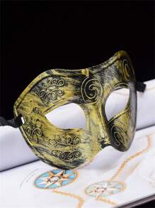 1pc New Half Face Mask, Mysterious Retro Mask, Adult Men Masquerade Mask - Multicolor - View 4