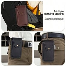 6.7" Phone Waist Pack, PU Leather Fanny Pack Pouch With Strap For Outdoor Sports Casual Use