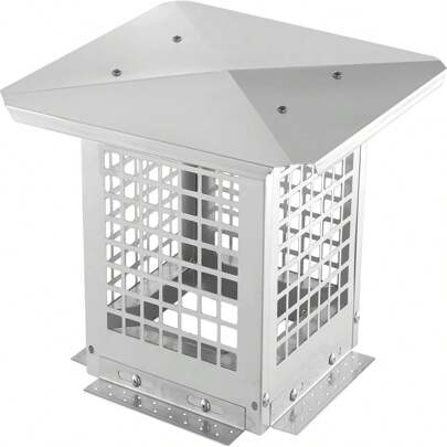GOCAPTAIN 9" Cone Top Chimney Cap With Screen, Roof Rain Chimney Cover, Galvanized Steel Fireplace Exhaust Cap, Adjustable Roof Cap For Vent