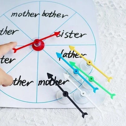 1/3 件吸盘指针旋转转盘幸运轮，课堂自然拼读英语互动教学工具