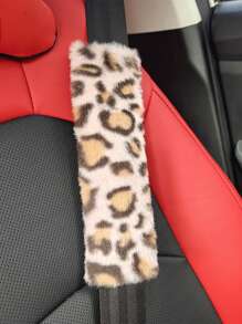 1 pieza/2 piezas Funda protectora para el cinturón de seguridad del coche con estampado de leopardo, protección contra pellizcos y desgaste - Unitalla - Ver 2