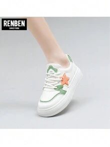 Women's Breathable Casual Sneakers With Thick Sole And Hidden Heel, Cute Style