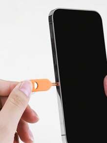 1 pièce Épingle d'éjection de carte SIM avec visage souriant de couleur aléatoire, chaîne porte-clés amovible de plateau de carte mémoire portable, cadeau