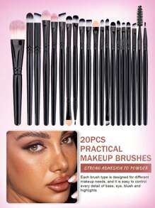 42pcs/Set Makeup Brush Set: Includes 20pcs Makeup Brushes - Foundation Brush, Powder Brush, Eyebrow Brush, Blush Brush, Highlighter Brush, Eye Shadow Brush, Eyelash Brush, Eyeliner Brush, Contour Brush, Detail Brush, Nose Shadow Brush, Face Brush + 3 Makeup Sponges + 2 Makeup Puffs+5 Triangular Puffs+1 Hairband, 2 Wristbands+1 Cleaning Tray, Suitable For All Skin Types, Summer Makeup Essential