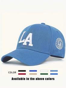 1 pièce Casquette snapback à fausse fourrure brodée LA, chapeau de soleil ajustable pour l'extérieur pour hommes et femmes, convient aux voyages et à la plage au printemps/automne, style Y2K