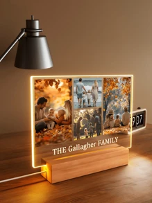1 peça de texto personalizado presente especial design de impressão acrílica foto personalizada, luz assimétrica 3D decoração engraçada mesa de reunião luz noturna quarto, decoração de feriado, luz de atmosfera de festa, pequena luz de mesa para cozinha, presente namorado/namorada, presente pai/mãe, presente de casal/melhor amigo decoração de sala de estar luz, decoração de escritório em casa luz noturna com interruptor USB, luz quente