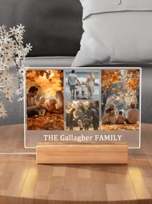 1 peça de texto personalizado presente especial design de impressão acrílica foto personalizada, luz assimétrica 3D decoração engraçada mesa de reunião luz noturna quarto, decoração de feriado, luz de atmosfera de festa, pequena luz de mesa para cozinha, presente namorado/namorada, presente pai/mãe, presente de casal/melhor amigo decoração de sala de estar luz, decoração de escritório em casa luz noturna com interruptor USB, luz quente