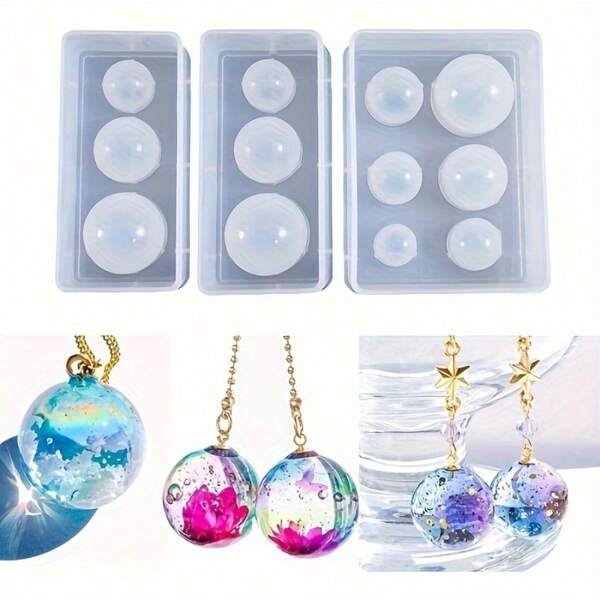 1pc Silicone Ball Mold, Epoxy Resin Mold, Galaxy Ball Mold, UV Resin Craft Ball Pendant Mold, DIY Jewelry Making