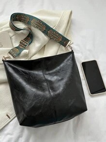 2026夏季新款时尚手提包、单肩包、托特包、高品质通勤水桶包（女士款） - 黑色 - 查看 3