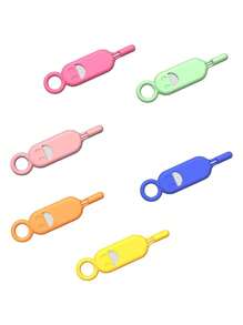 1 pièce Épingle d'éjection de carte SIM avec visage souriant de couleur aléatoire, chaîne porte-clés amovible de plateau de carte mémoire portable, cadeau