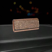 1 pièce Étui à lunettes décoratif avec strass, boîte de rangement pour lunettes