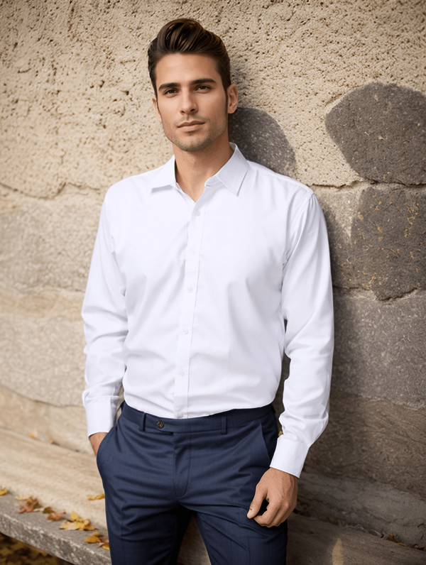 Rand paul Camisa Social Masculina Manga Comprida Escritório Casual De Boa Qualidade Slim Fit Com Elastano Elegante Longa Spandex para e Eventos