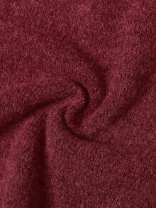 FOR BEAUTY Women's Autumn/Winter New High Neck Burgundy Minimalist Commuter Style Sweater, Fashionable Slim Fit, Elegant & Stylish, Ribbed Long Sleeve Casual Everyday Commuter Warm Knit Top, Suitable For Carnival, New Year, Valentine's Day - Purple - View 7