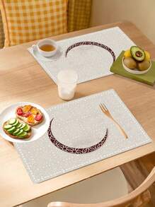 1 Stücke, 2 Stücke, 4 Stücke, 6 Stücke gemusterte Tischsets, klassisch-minimalistischer Stil Leinen quadratische rutschfeste Tischsets, geeignet für Versammlungen, Feste, Restaurants, Küchen und Heimdekoration. - Verschiedenfarbig - Übersicht 9