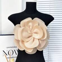 1 pieza Nueva decoración de broche floral 3D de gran tamaño extraíble para vestido, decoración de ropa, accesorios para vestido de boda