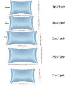 2 pcs Pillowcase for Hair and Skin, Silk Satin Pillowcase Pillow Cases Set of 2, Silky Pillow Cover with Envelope Closure