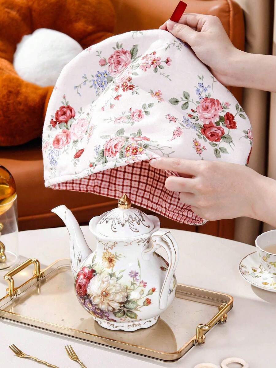 1pc Polyester Teapot Insulation Cover Tea Pot Insulation Cover- Padded Warmth Dust Heat Protection Teapot Sleeve Dustproof & Heat-Resistant, Perfect For Weddings, Banquets, Gifts, Birthdays Home Kitchen Table Decoration Back To School - Multicolor - View 1