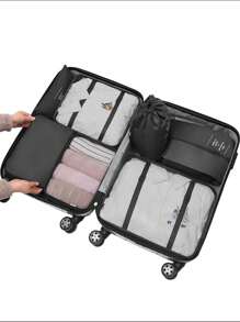 1/7pcs Travel Organizer Packing Cubes, Portable Luggage Organizer Bags, Suitcase Storage Accessories For Travel, Cruise, Holiday, Beach, Summer Essential For Women - Multicolor - View 4