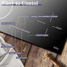 Plug In Induction Hob 4 Zones 60cm Electric Hob Flexible Zone Griddle Plate Built-In 2800W Slider Touch Timer Child Safety Lock Pause Function 13 Amp - SlideTouchControlWithFlexibleZone-60CM-4ZonewithBSPlug - View 5