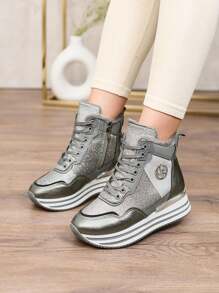 Royalfashion 女士运动鞋，配闪光 Kawellas - 灰色 - 查看 2