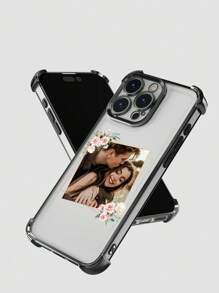 1pc Customizable Floral Frame DIY Silicone Electroplated Lens Protective Phone Case Compatible With IPhone 16 Pro Max/ 16 Pro/ 15 Pro Max/ 14 Pro Max/ 13 Pro Max/ Infinix/ Smart 5/ Smart 7/ Redmi/ OPPO A95/ A18/ A58/ A74/ A76/ A95/ F19, Moto G84/ G54/ G52, Galaxy A24/ S24U/ S23U/ S22U/ A14/ A15/ A54/ A55, - Black - View 5