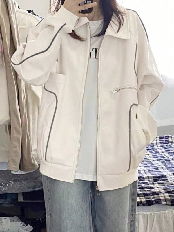 Retro American High Street PU Leather Jacket For Women, New Spring/Autumn Korean Baseball Coat With High-End Vibe