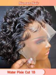 6 Inch Lace Front Pixie Cut Wig With Short Curly Human Hair 13X1 Lace Plucked And Bleached Knots For Women
