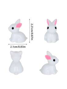12 件微型复活节兔子雕像，可爱的迷你树脂兔子装饰 - 可爱的仙女花园装饰，适用于微景观 DIY 工艺品装饰生日家居装饰，适用于家庭客厅办公室装饰