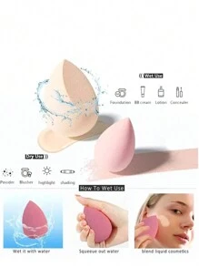 Make-up Schwamm Flaschen Set, nicht saugend, ultra-weich, expandiert im Wasser, trockene und nasse Doppelnutzung, 7 Stücke/Flasche, trocken zum direkten Aufnehmen von Puder verwenden, nass für bessere Haftung und weniger Puderverschwendung