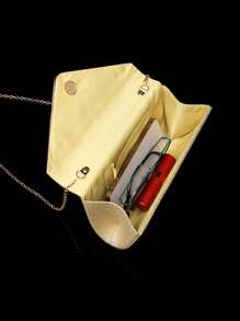 Rhinestone Jewelry Shiny Necklace Earrings Bracelet Set Elegant V-Shaped Flap Glitter Envelope Clutch Glitter Banquet Handbag Bridal Wedding Ladies Bridal Evening Bag Prom Shiny With Detachable Chain Wedding & Party Shoulder Bags Women's Wallet Glittering Party Ladies Handheld Evening Metal Chain Bag Tote Bag Cocktail Party Wedding New Banquet Bag