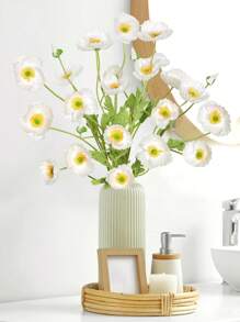 5 pièces/2 pièces/1 pièce/paquet Fleurs de coquelicot artificielles avec tiges longues floquées, fleurs de coquelicot factices en soie réaliste pour la maison, le mariage, les fêtes, les centres de table, les bouquets de mariage, le bureau, la décoration d'hôtel - Multicolore - Voir 8