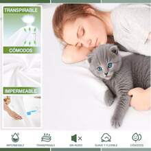 Microfiber Mattress Protector Water Resistance Anti-Wrinkle And Antibacterial Minimalism Solid Color - 黑色 - 查看 5