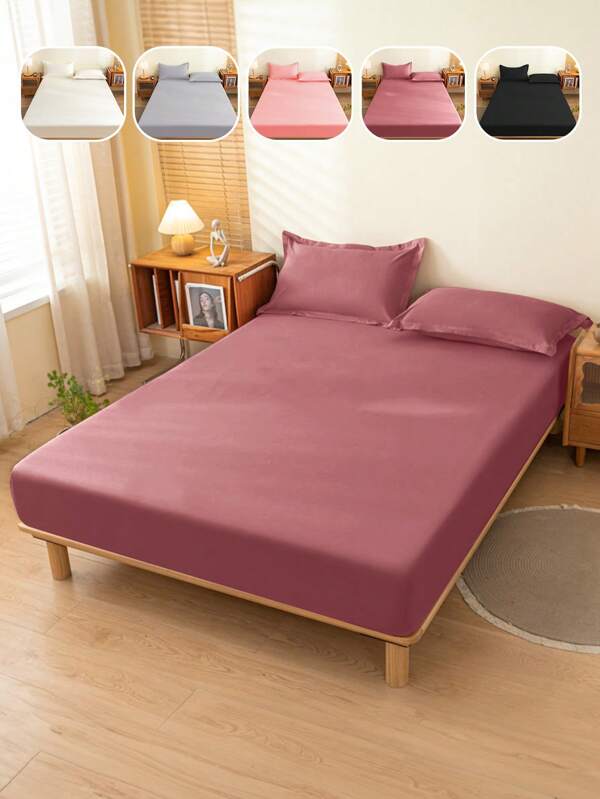 1 pieza Sábana ajustada de unicolor, Juego de sábanas, Cubierta de colchón hipoalergénica, Protector de colchón, Ropa de cama suave y cómoda para dormitorio, Protector de colchón, Sábana ajustada de bolsillo profundo, Para todas las estaciones, Para camas individuales/Twin/Full - Ideal para dormitorio, habitación de invitados, sin funda de almohada, Regalo ideal para Pascua, para regalo del Día de la Independencia, Regalo perfecto para vacaciones.