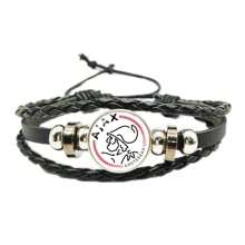 1pc Football Club Crystal PU Leather Bracelet For Men & Women Sports Fans