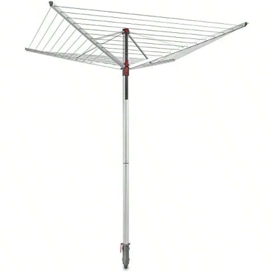 40m 4 Arm Compact Rotary Washing Line With Rotary Line Cover And Ground Socket - Grey1 - View 1