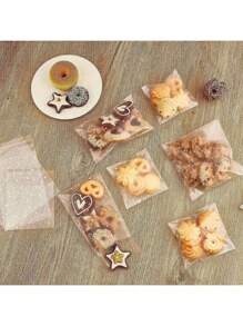 100pcs Self-Adhesive Polka Dot Transparent OPP Packaging Bag With Interesting Dot Patterns, Suitable For Snack Packaging Bags Such As Cookies, Bread, Candies, Etc., Suitable For Family Gatherings, Camping, Christmas, New Year, Valentine's Day And Other Gifts, Giving Gifts To Family And Friends (Excluding Labels)
