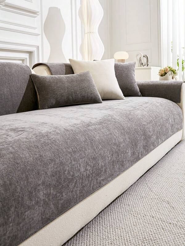 1 pezzo Copridivano tinta unita, design antiscivolo moderno adatto per ufficio, camera da letto, soggiorno, amico degli animali domestici e lavabile in lavatrice