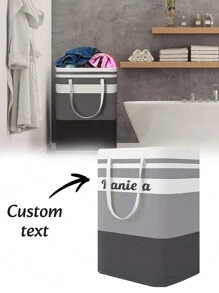 1pc Embroidered Personalized Custom Large Laundry Basket, Collapsible Large Laundry Baskets With Easy Carry Handles Freestanding Waterproof Clothes Hamper Storage Basket For Toys Clothes Organizerlaundry Hamper,Washing Basketbathroom Organizer,Basket,Storage Basket,Foldable Laundry Basket - Multicolor - View 2