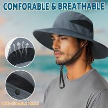 Unisex brede rand zonnehoed voor vissen, wandelen, buitenwerk, tuinieren, trekking, kamperen, strand