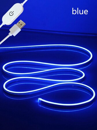 LED Touch Sensor Neon Decor Light Strip, USB Dimmable Ambient Lighting,Makeup Mirror, Bathroom Vanity Mirror Front Lighting, Yellow, Pink, Blue, White, 1M/2M/3 Meters/4M/5M