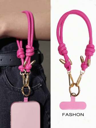 1 件时尚皮革腕带手机带，短款可调节腕带钥匙扣，带扣，耐用实用的配饰，适合送给母亲、家人、朋友、生日、节日的手机挂饰、手机链