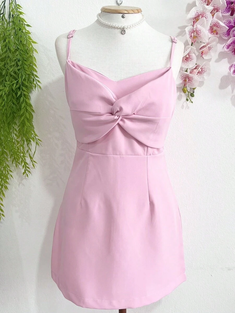 Women's Short Tailored Dress With Cup - 淺粉色 - 查看 1