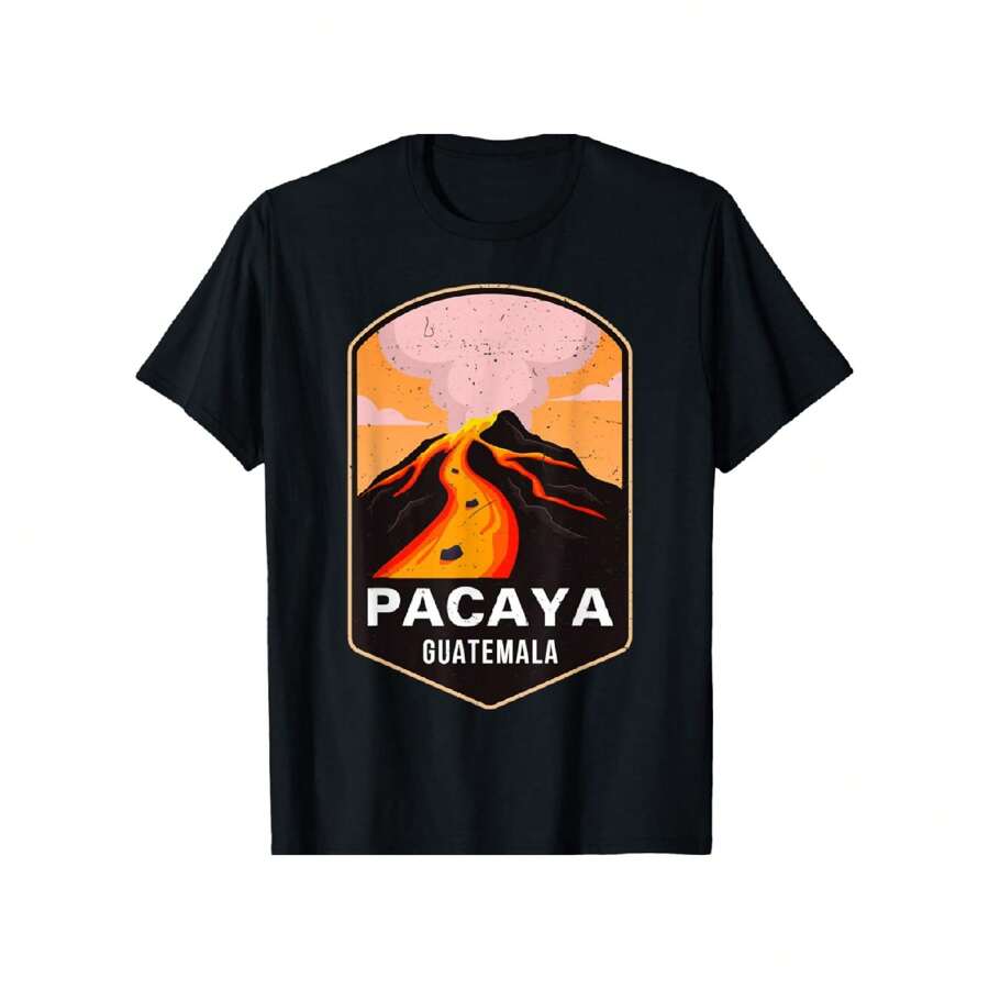 Pacaya Lava Volcano Eruption Magma Guatemala Volcanology Fun T-Shirt - Black - View 1