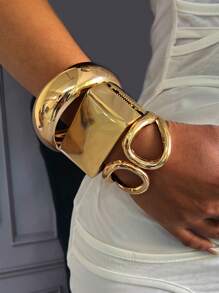 1 件袖口手镯、金手镯、宽手镯、粗手镯、手镯套装、宽手镯、女士手镯、送给她的礼物