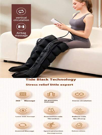Leg Massager With Air Compression ,Foot Calf Thigh Knee Massager Compression Boots Recovery Gifts For Dad Mom Men Women Christmas Mother's Day, Father's Day, Air Compression Massager For Foot, Leg, Calf, Thigh, Knee, Helpful For Vericose Veins, Muscle Fatigue, Cramps, Swelling, Edema