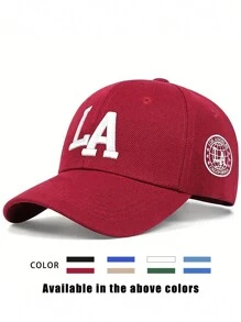 1 pièce Casquette snapback à fausse fourrure brodée LA, chapeau de soleil ajustable pour l'extérieur pour hommes et femmes, convient aux voyages et à la plage au printemps/automne, style Y2K