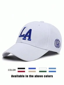 1 pièce Casquette snapback à fausse fourrure brodée LA, chapeau de soleil ajustable pour l'extérieur pour hommes et femmes, convient aux voyages et à la plage au printemps/automne, style Y2K