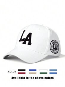 1 pièce Casquette snapback à fausse fourrure brodée LA, chapeau de soleil ajustable pour l'extérieur pour hommes et femmes, convient aux voyages et à la plage au printemps/automne, style Y2K