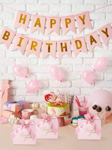 10个迷你感谢礼品袋，尺寸4.5x1.8x3.9英寸，纸袋带蝴蝶结，粉色图案，烫金工艺，适合装糖果和小物件，非常适合生日、母亲节、送礼、新娘送礼会、毕业派对、万圣节装饰等各种场合。 - 粉色 - 查看 4